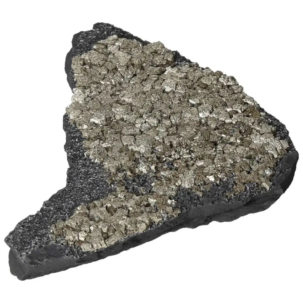 Exquisite Pyrite With Basalt crystal from Sylvia Crystals, combining courage-boosting Pyrite with grounding Basalt for innovation and action.