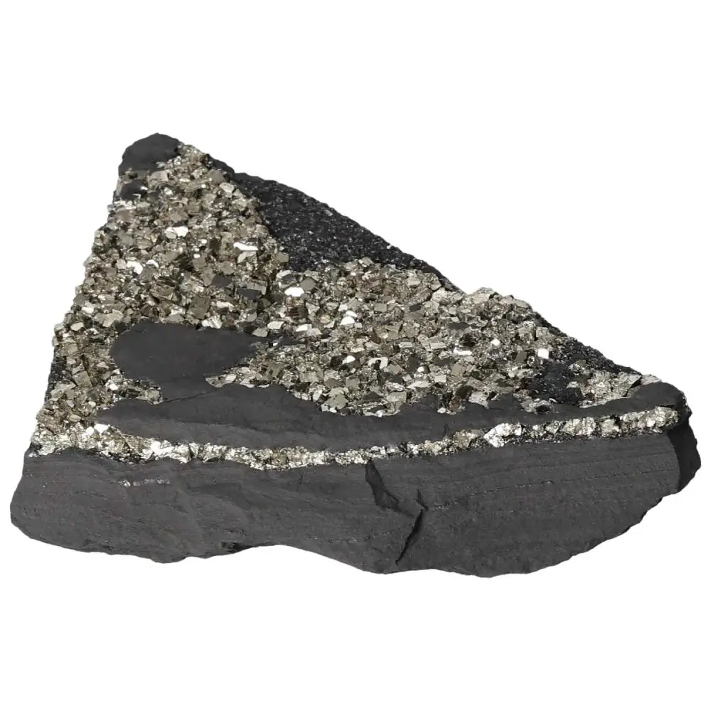 Pyrite and Basalt crystal from Sylvia Crystals for personal growth and innovation, boosting mental and material independence.