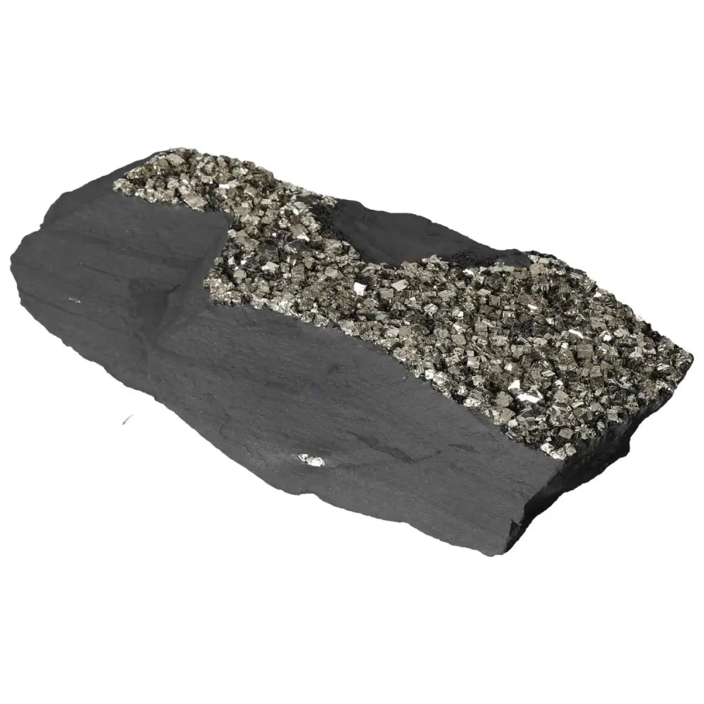 Pyrite with Basalt crystal slab, premium crystal fusion for empowerment, available at Sylvia Crystals