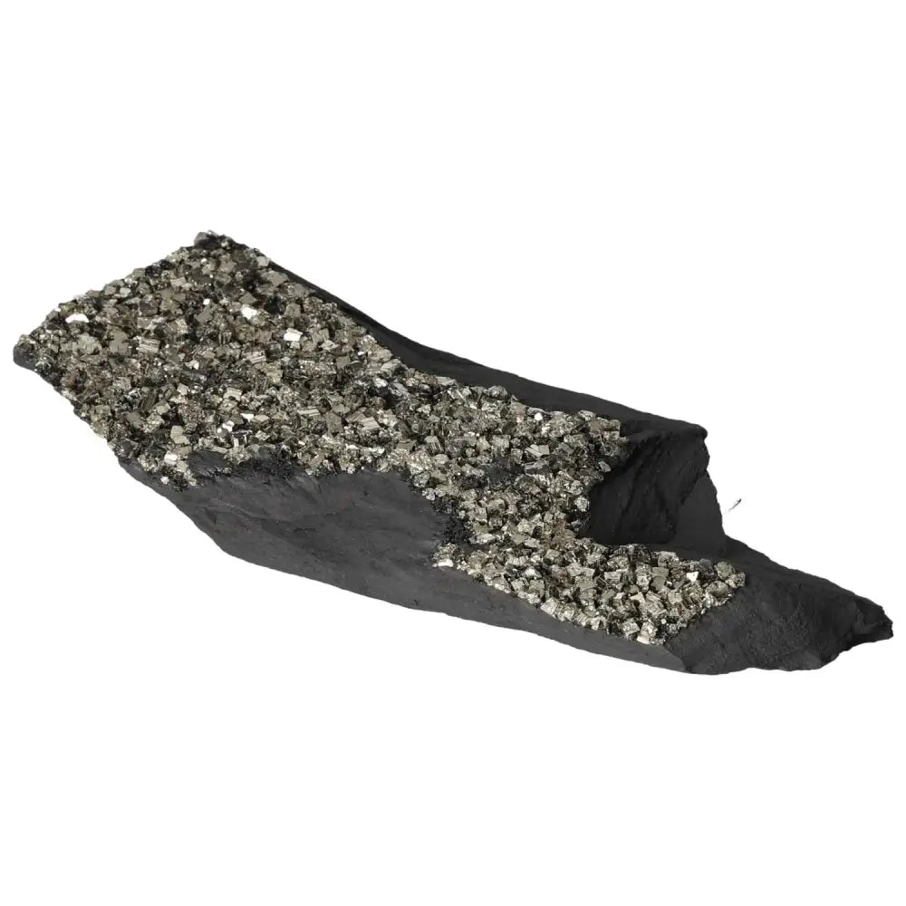 Exquisite Pyrite and Basalt crystal from Sylvia Crystals, showcasing a harmonious blend of elegance and natural beauty.