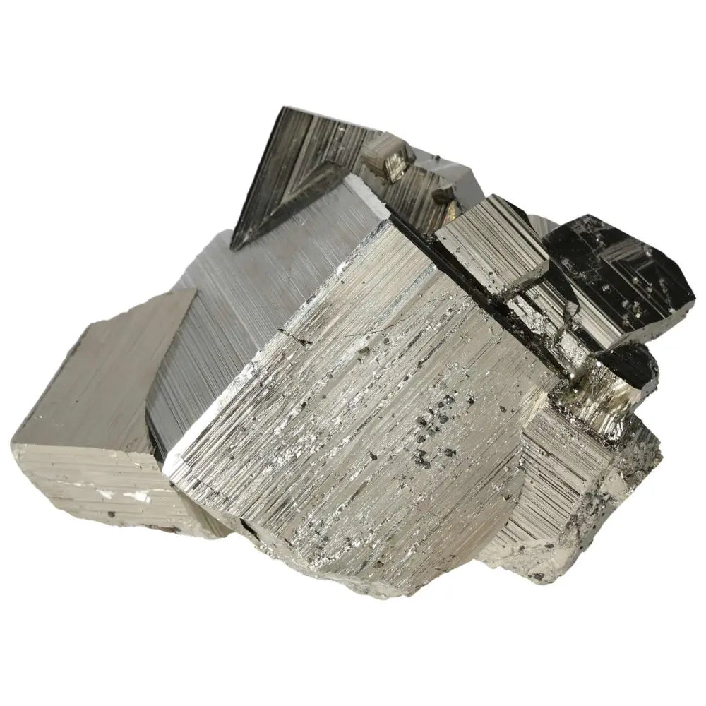 Pyrite with Mangano Quartz inclusions, showcasing a blend of metallic and pink hues for grounded brilliance and gentle healing energy.