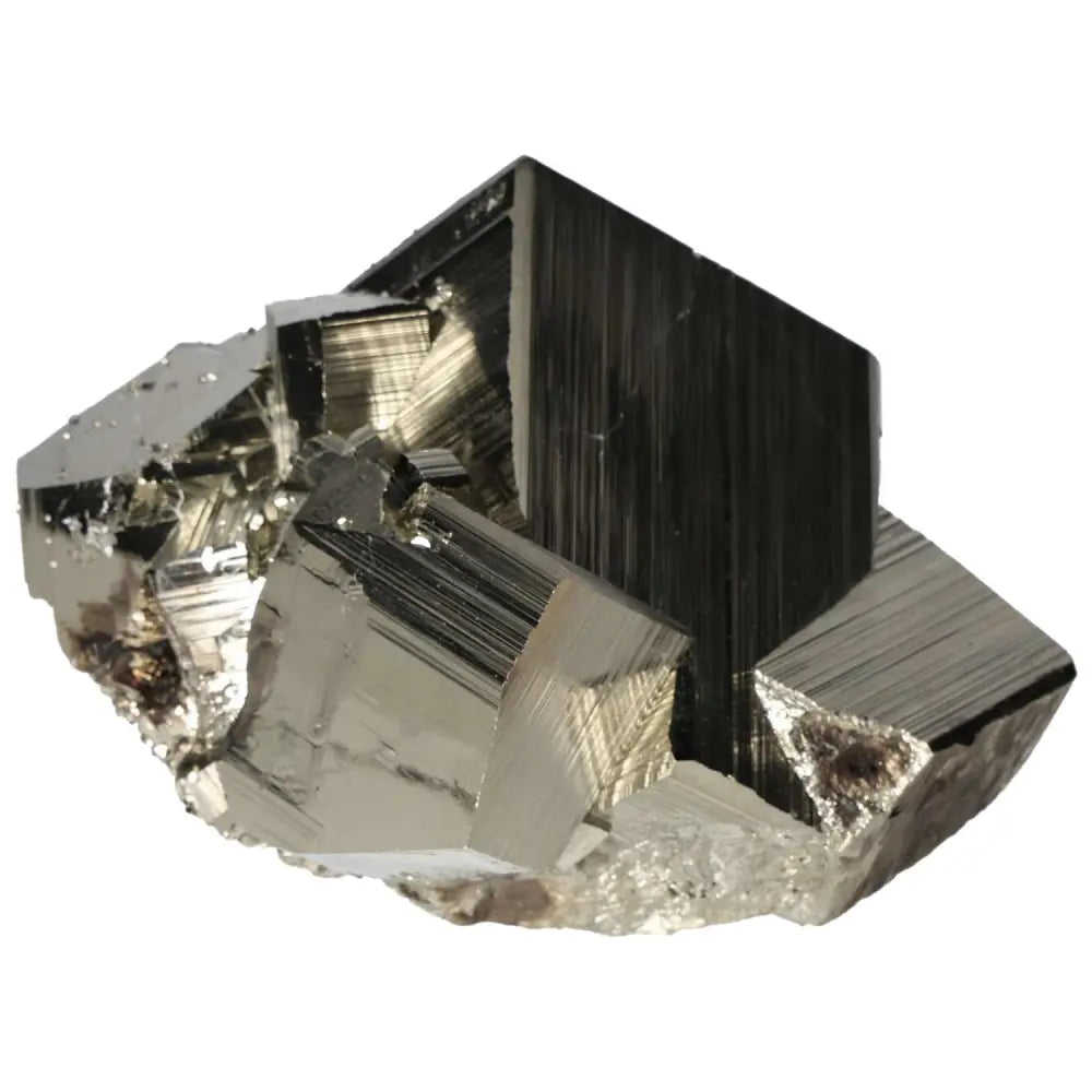 Pyrite with Manganocalcite inclusion, showcasing metallic sheen and delicate pink glow for balanced energy and gentle healing.