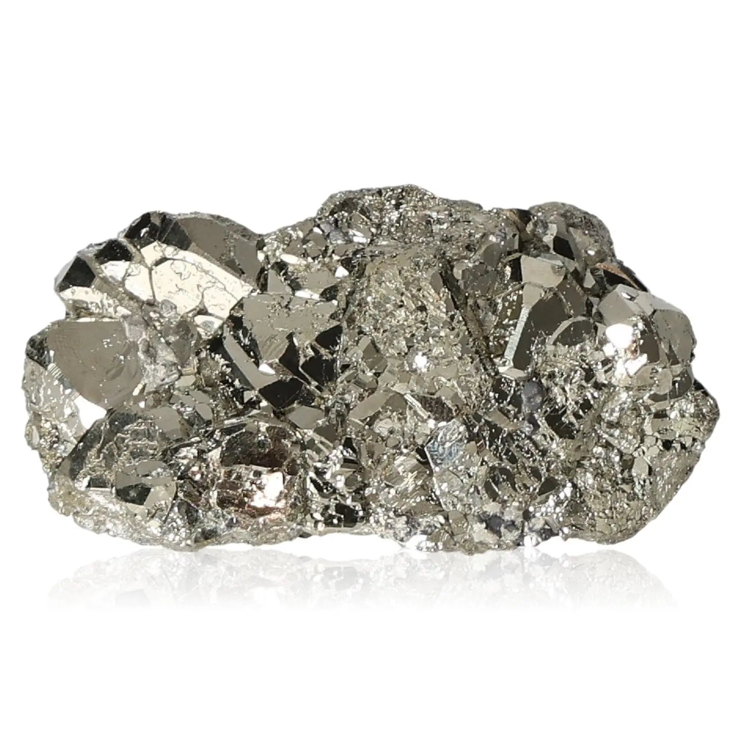 Pyrite druze with golden hue, known as Fool's Gold, showcasing its brilliant metallic luster, symbolic of abundance and prosperity.