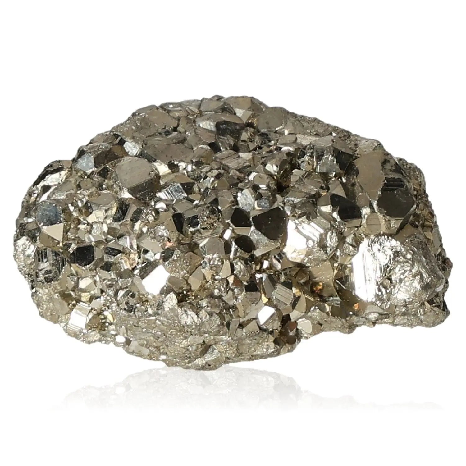 Sparkling pyrite druzy with a radiant golden hue, known as Fool's Gold, symbolizing abundance and prosperity.