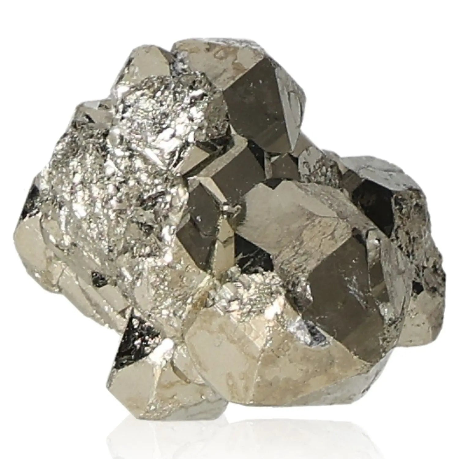 Natural pyrite druze with golden hue and metallic luster, known as "Fool's Gold," symbolizing abundance, prosperity, and wealth.