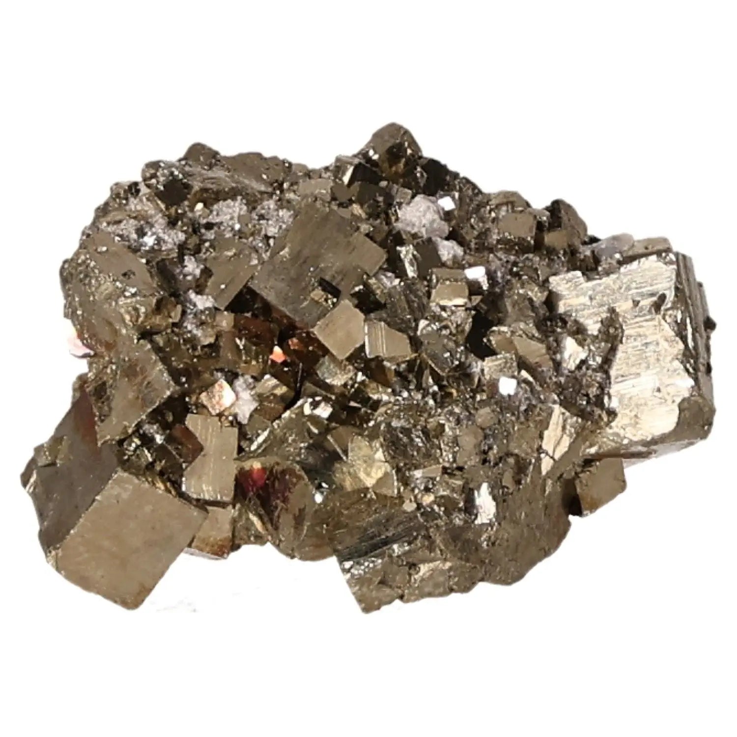 Pyrite druze with golden hue and metallic luster, known as Fool's Gold, symbolizing abundance and prosperity in mineral form.