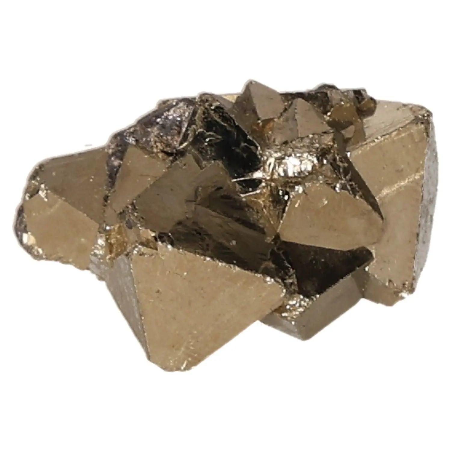 Golden pyrite druzy with radiant metallic luster, known for resembling gold and symbolizing wealth and prosperity.