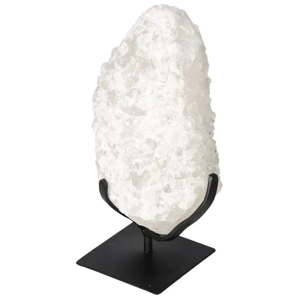 Elegant Quartz Crystal Bubble on stand by Sylvia Crystals, ideal for enhancing spiritual energy and well-being. Versatile and unique.