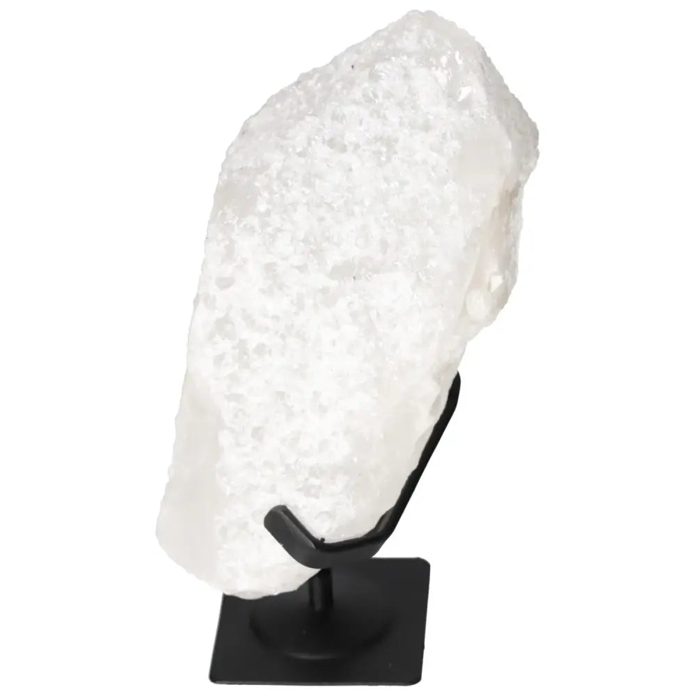 Quartz Crystal Bubble by Sylvia Crystals on stand, premium decorative and spiritual item showcasing quality and elegance.