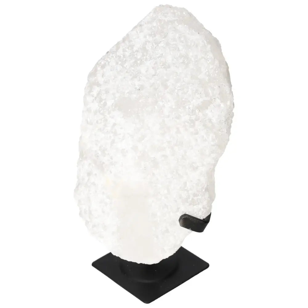Quartz Crystal Bubble on display stand, premium quality by Sylvia Crystals, enhancing decor and spiritual elevation.