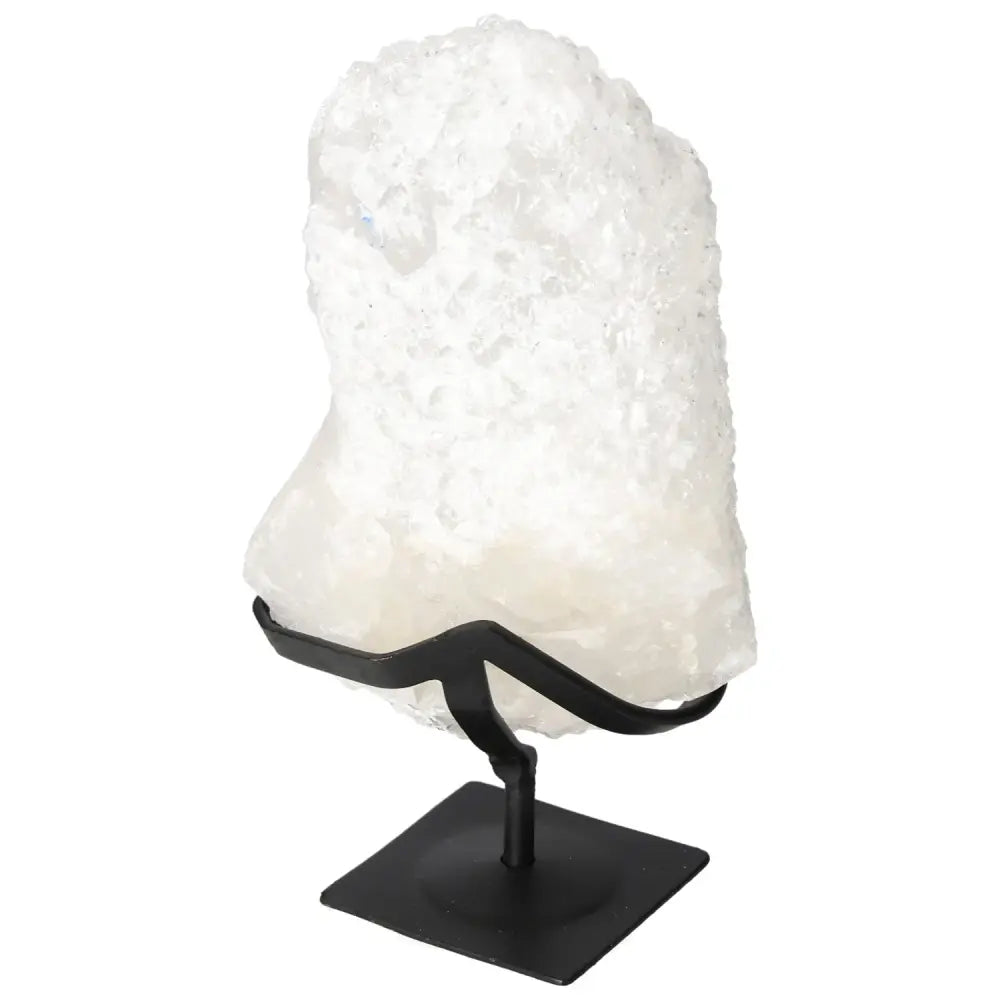 Sylvia Crystals premium Quartz Crystal Bubble on display stand, showcasing its natural beauty and enhancing spiritual growth.