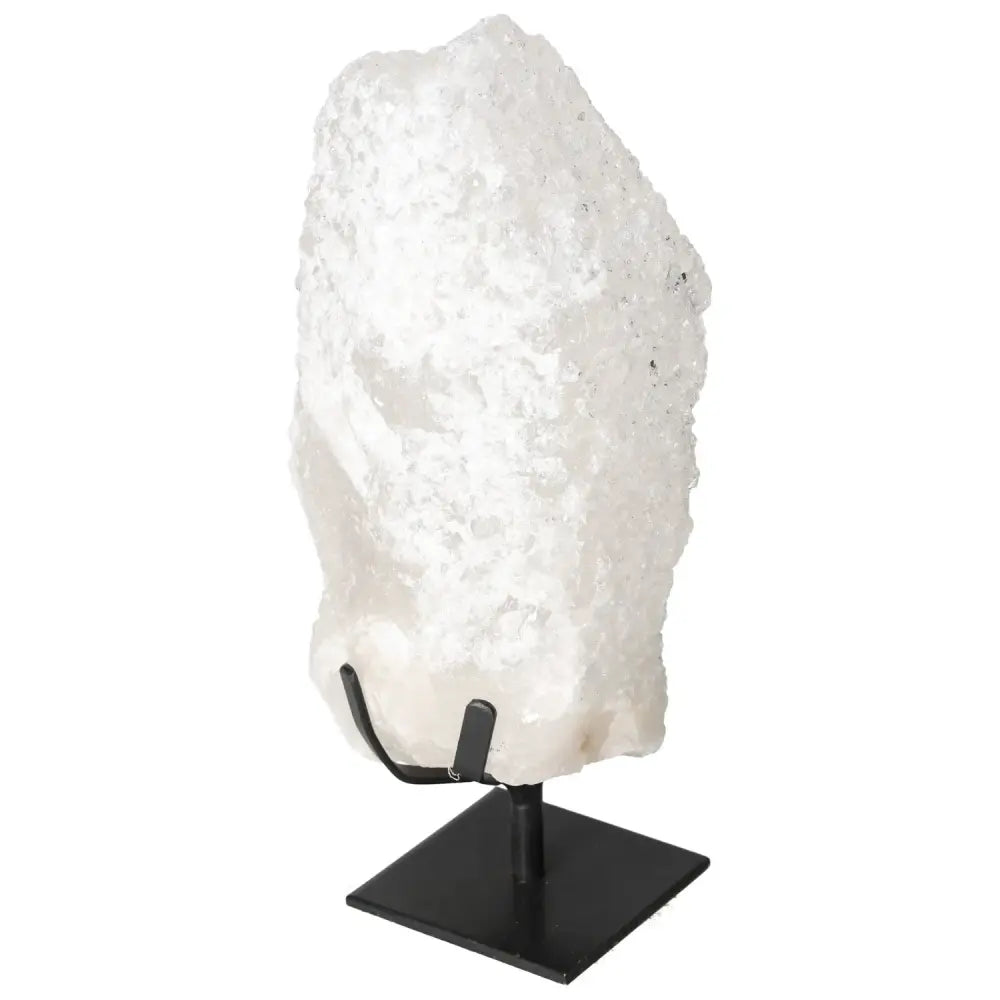 Quartz Crystal Bubble on a stand, showcasing its luxurious and spiritual beauty, ideal for enhancing décor and spiritual growth.