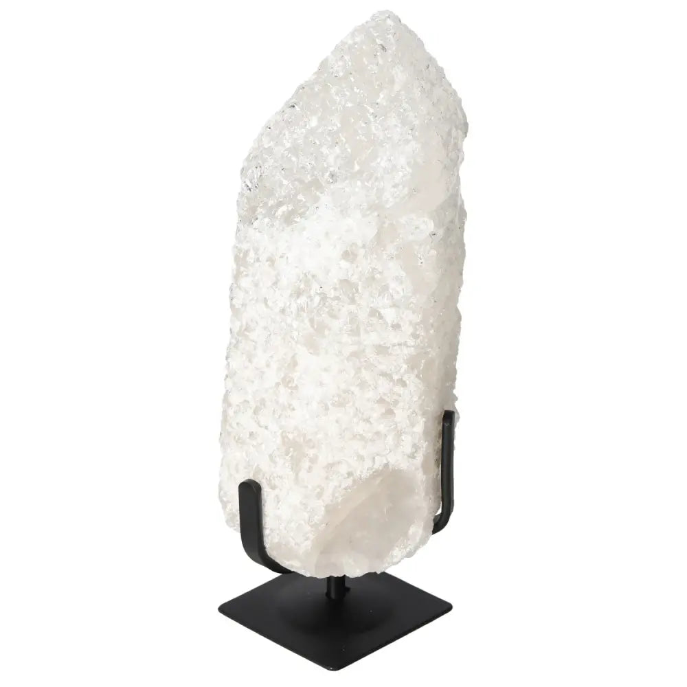 Quartz Crystal Bubble on Display Stand - Enhances Spiritual Energy and Aesthetic Decor