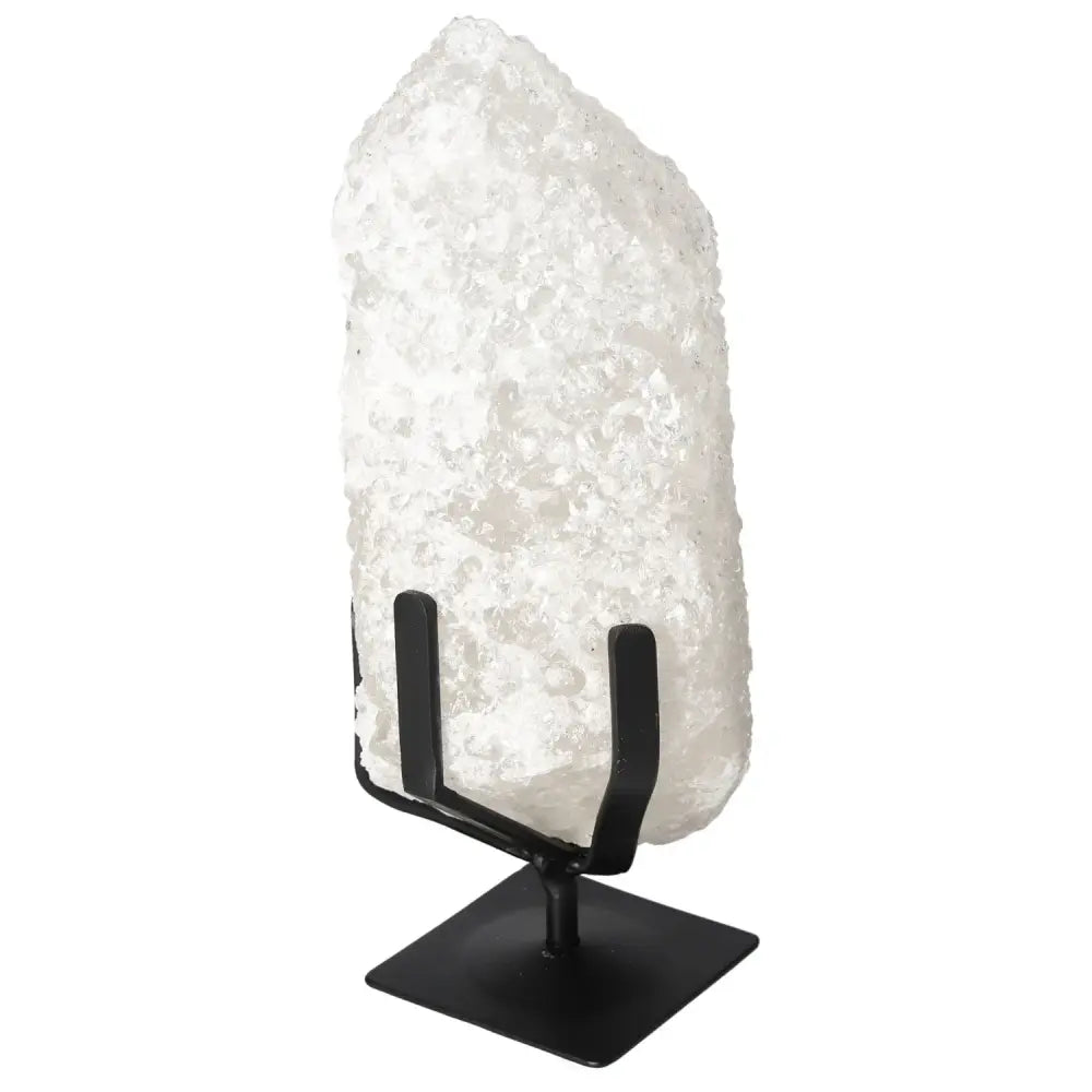 Quartz Crystal Bubble on stand, showcasing its mesmerizing beauty and spiritual energy, perfect for harmonizing your aura and well-being.