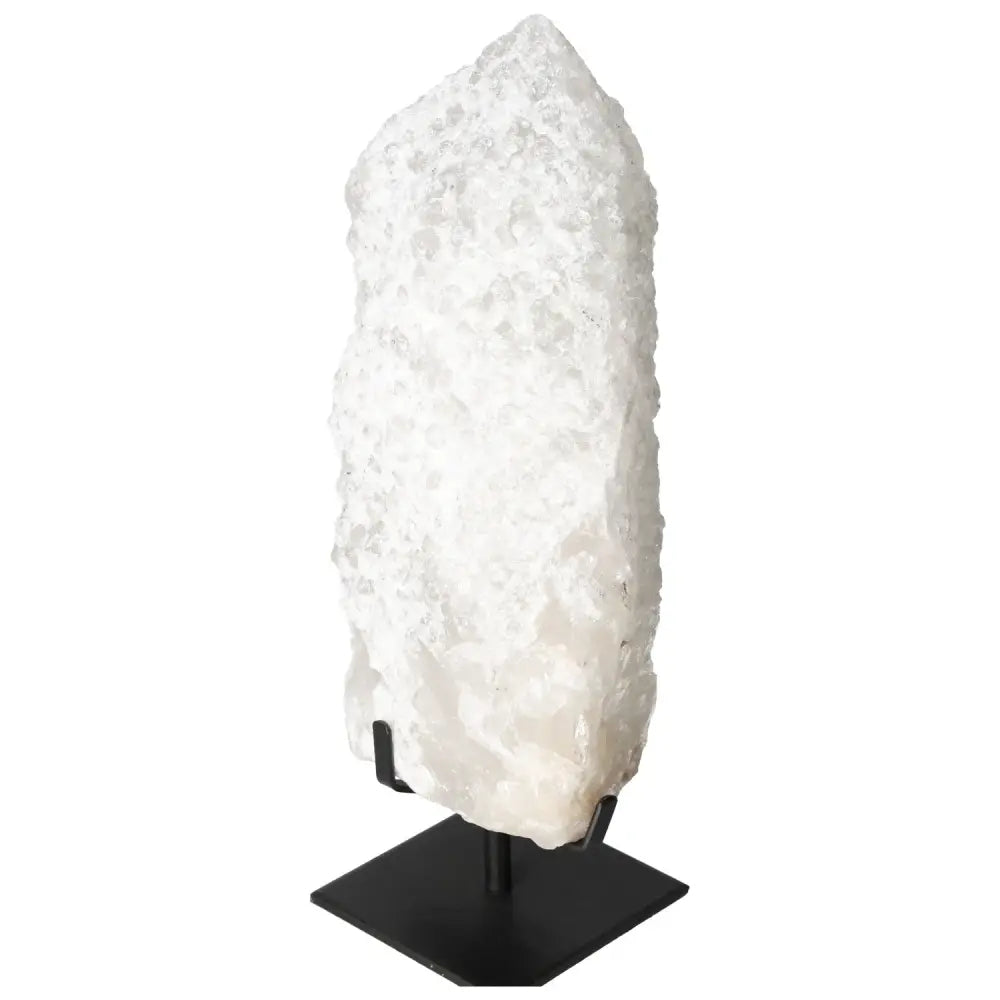 Elegant Quartz Crystal Bubble on display stand showcasing luxurious and metaphysical properties from Sylvia Crystals collection.