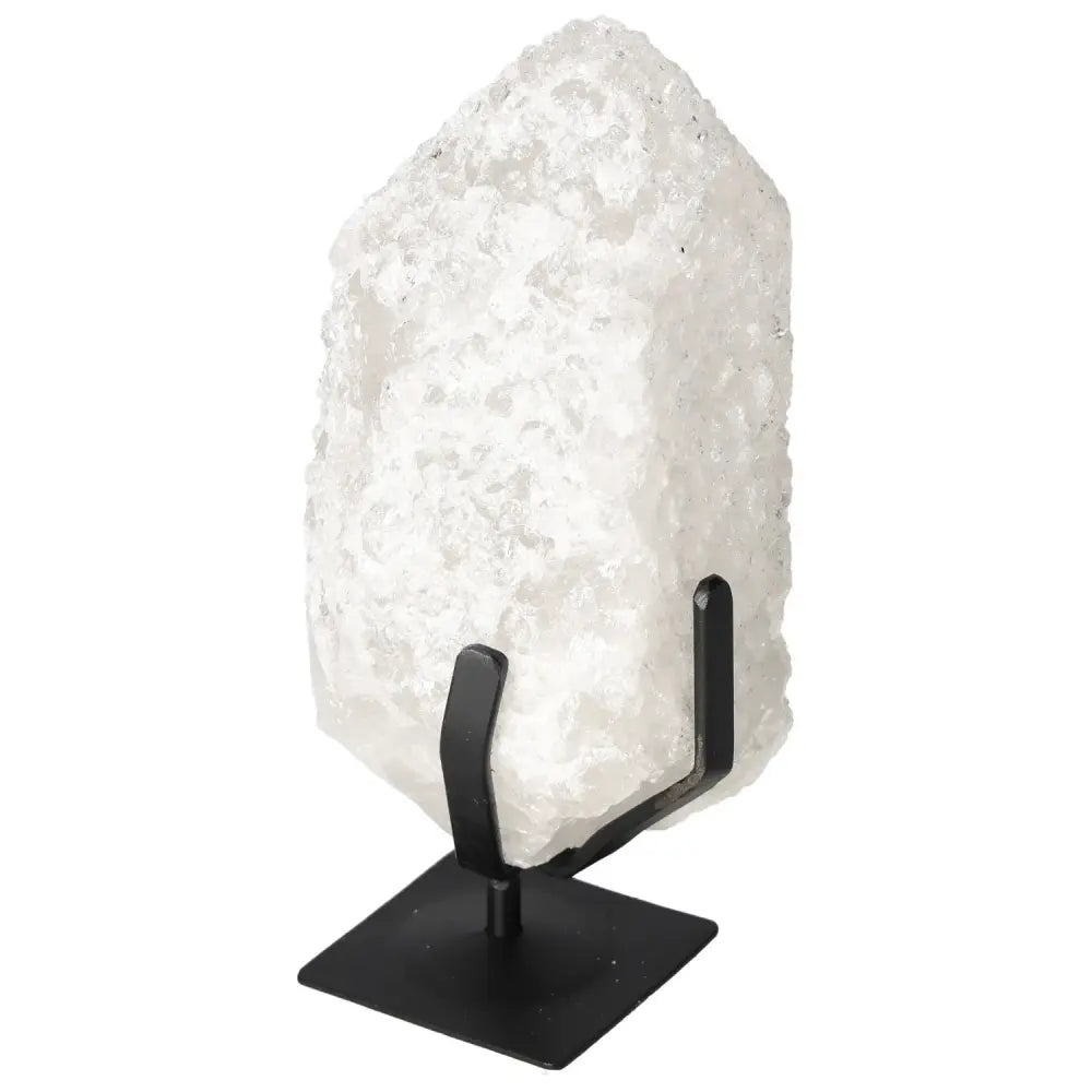 Quartz Crystal Bubble on display stand, premium Sylvia Crystals product for spiritual enhancement and decorative use.