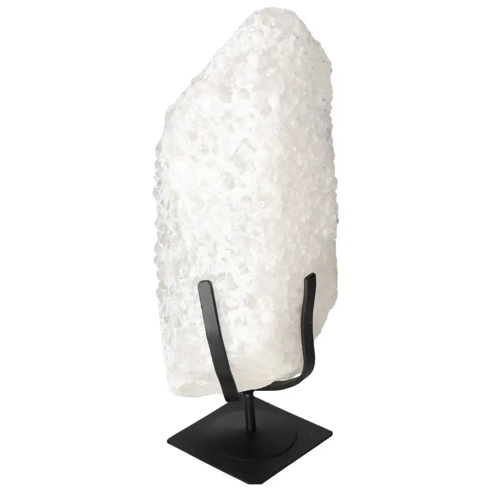 Quartz Crystal Bubble on display stand, showcasing natural elegance and spiritual energy from Sylvia Crystals.