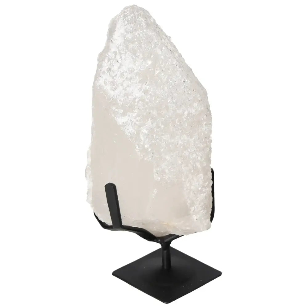 Elegant Quartz Crystal Bubble on stand, promoting spiritual wellness and holistic balance by Sylvia Crystals.