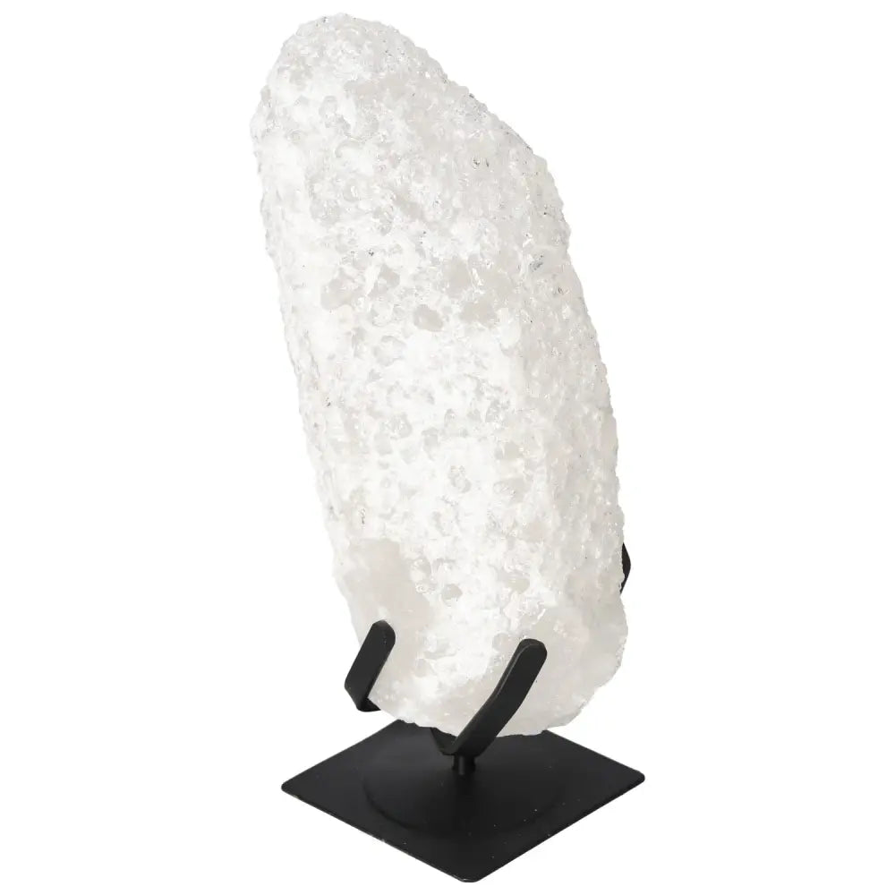Quartz Crystal Bubble on stand, handcrafted by Sylvia Crystals, ideal for spiritual growth and high-quality craftsmanship display.