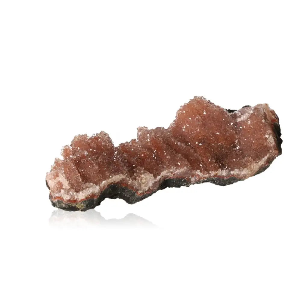 Brown Quartz Druze crystal cluster by Sylvia Crystals, showcasing shimmering crystals perfect for spiritual and luxurious decor.