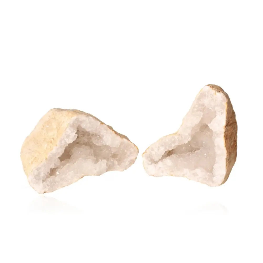 Open quartz geode displaying milky quartz crystals, showcasing natural beauty and tranquility, weighing 1200-2000g.
