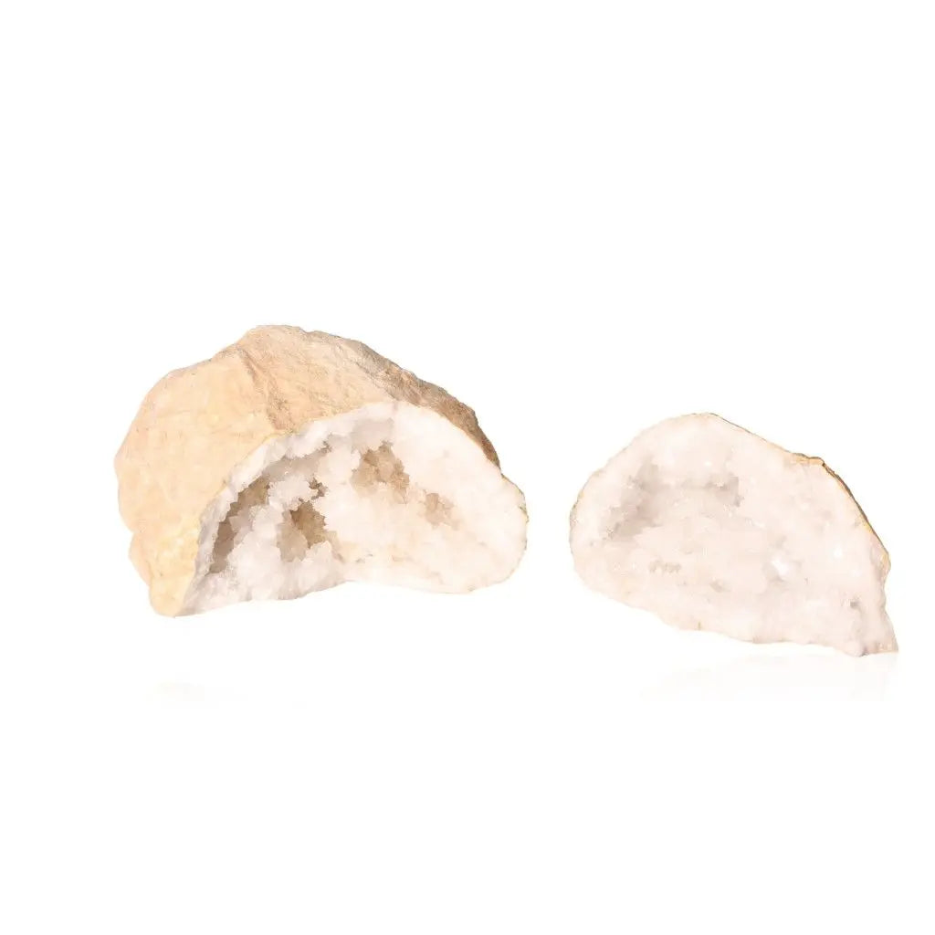 Quartz Geode with sparkling, milky white crystals, 1200-2000g, showcasing natural beauty and mystical energy for purification.