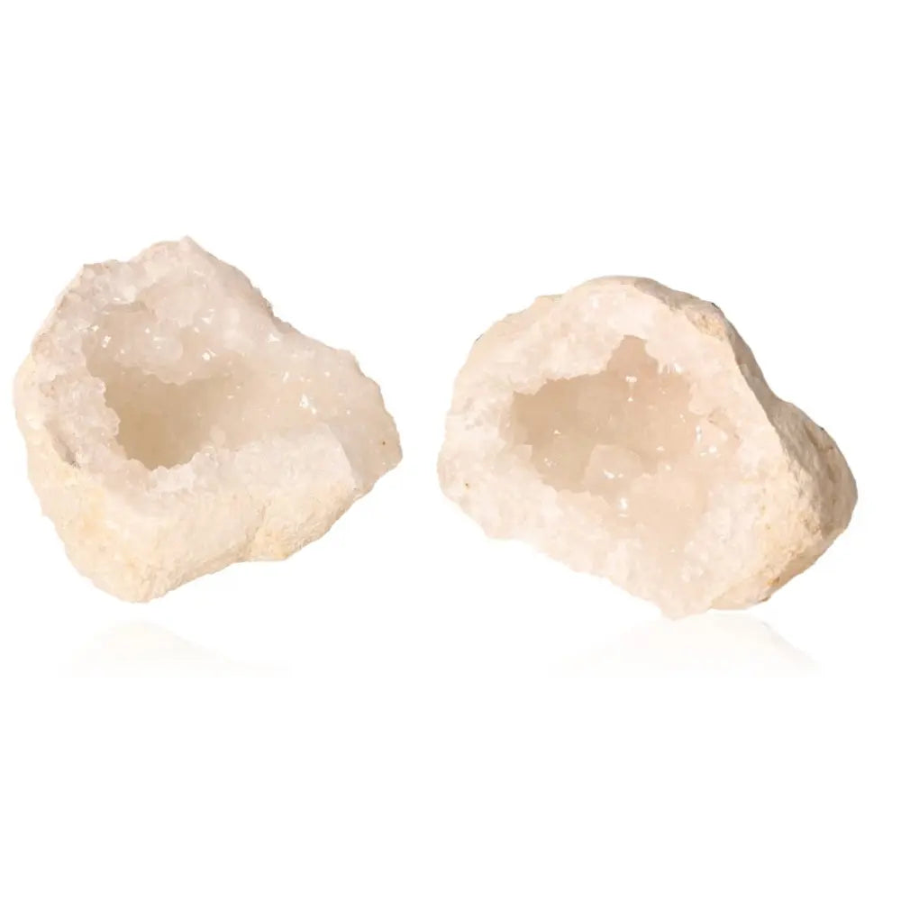 Quartz Geode with milky crystals exposed, showcasing nature's artistry in a rugged, earthy exterior; weight 400-600g.