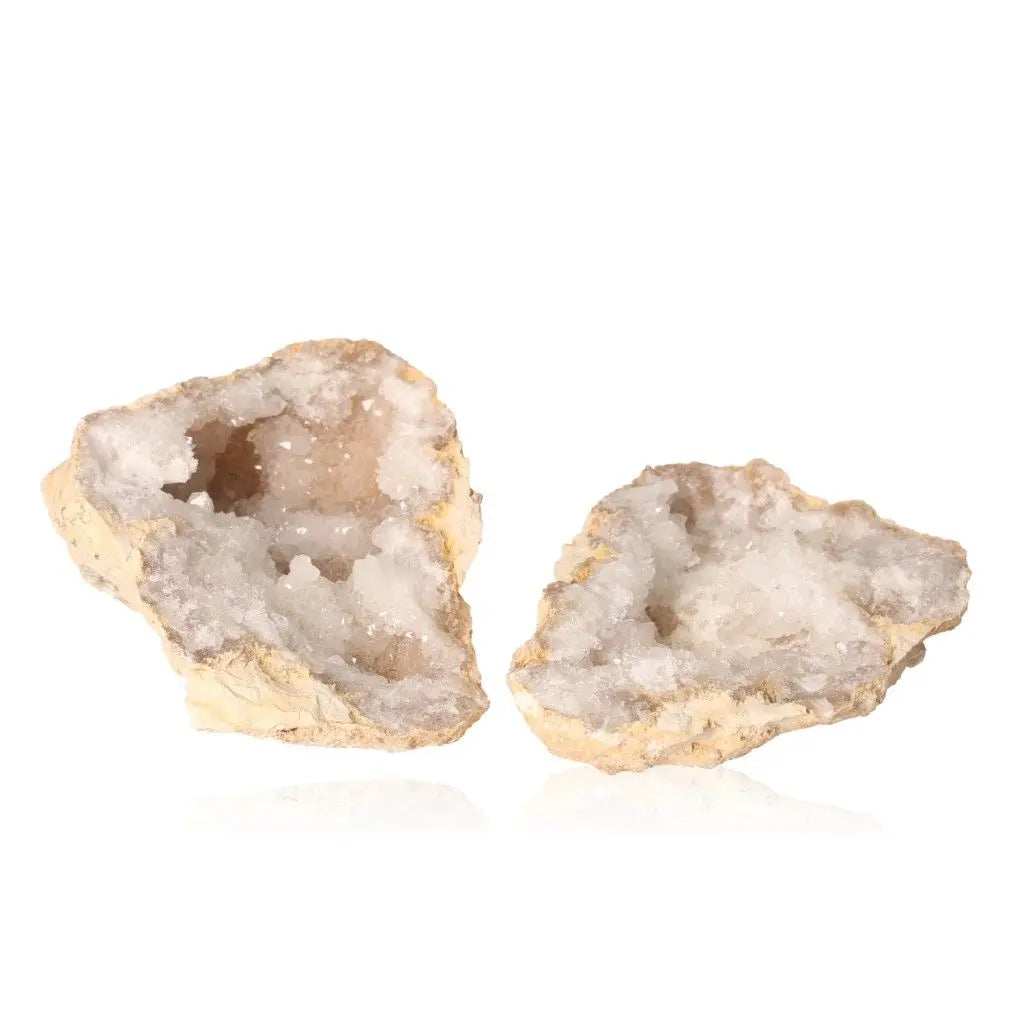 Quartz Geode with sparkling white crystals, showcasing natural beauty and energy, weight 900-1200g.