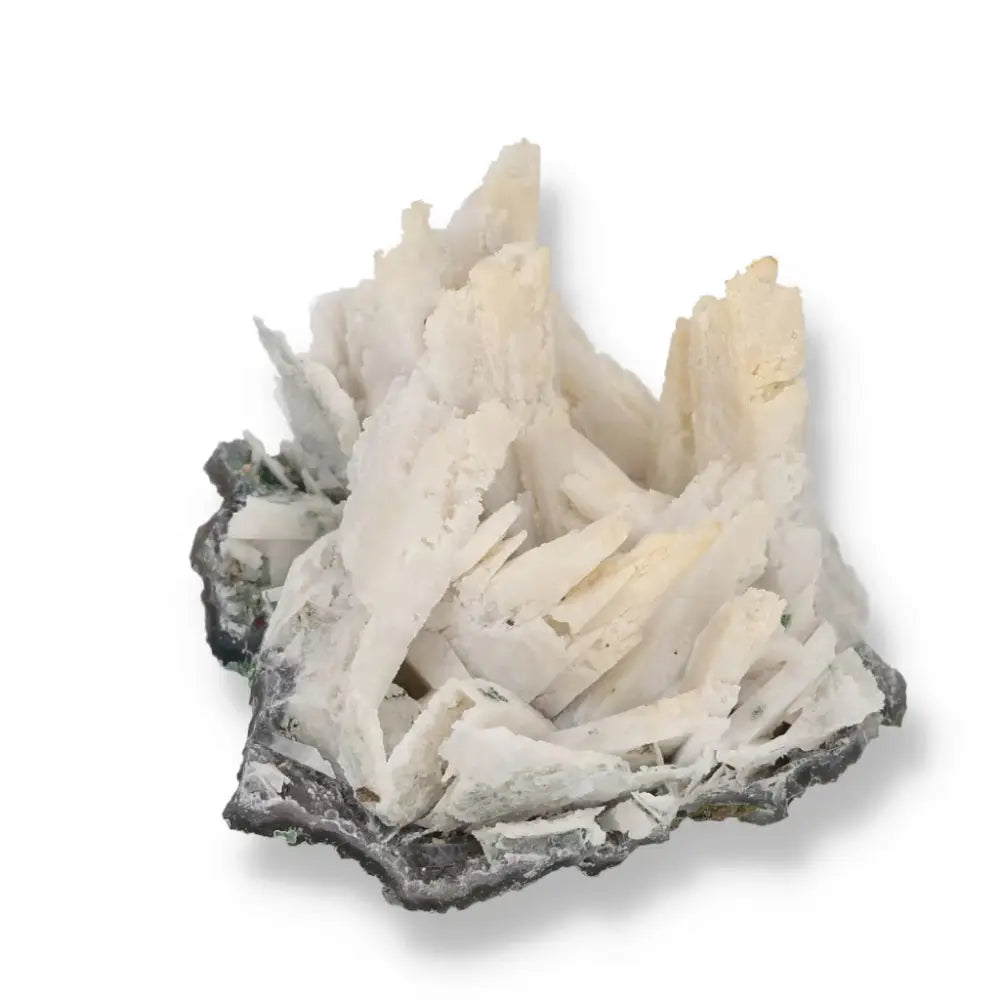 Quartz pseudomorph after zeolite mineral specimen from Sylvia Crystals, showcasing delicate white quartz structures.