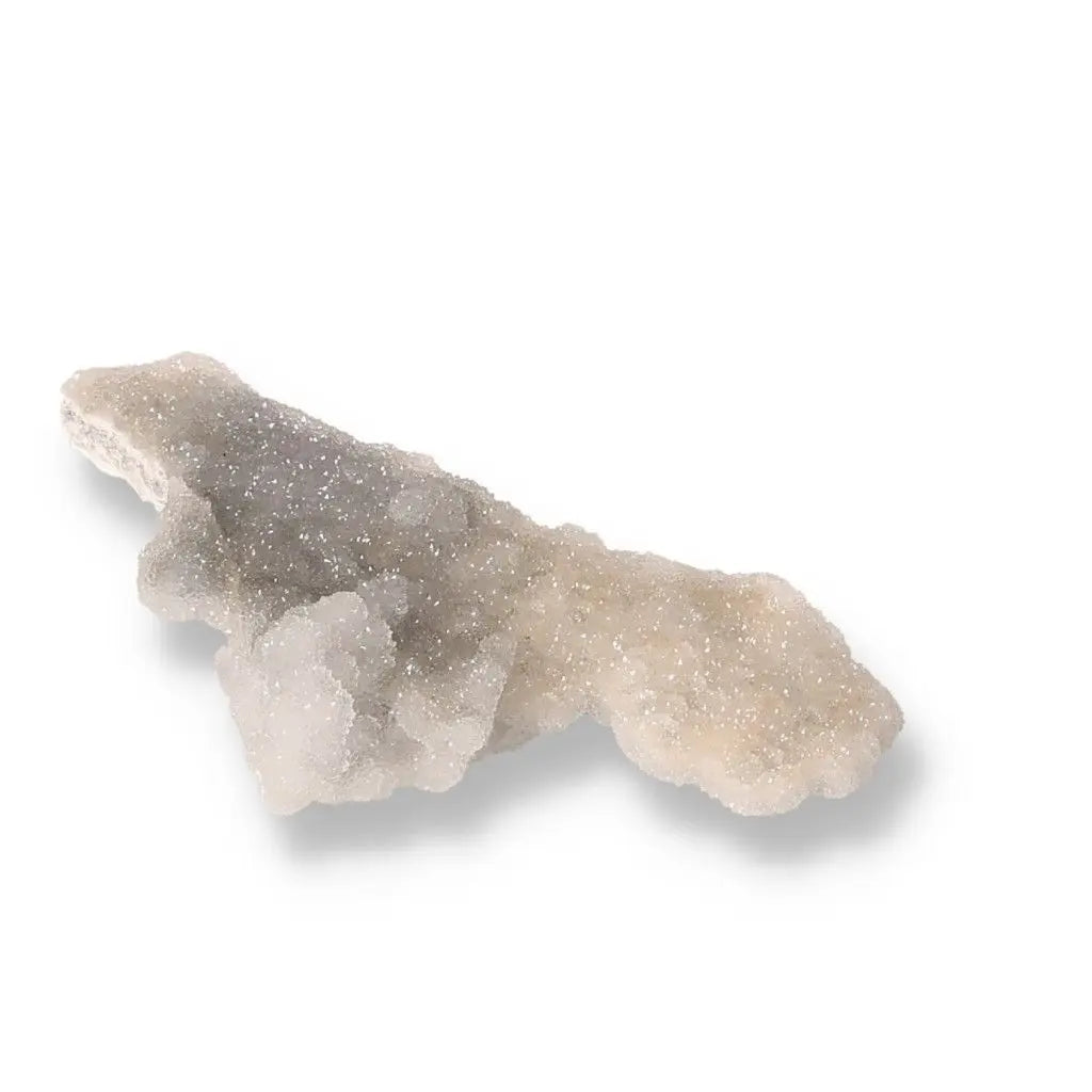 Natural quartz gemstone in unique formation showcasing diverse healing properties and kaleidoscope of colors.