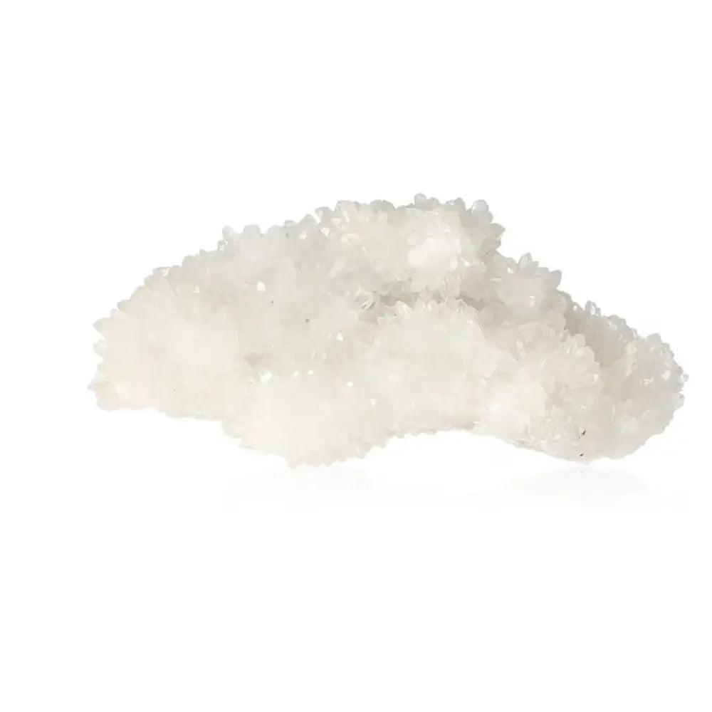 Clear quartz crystal cluster for chakra alignment and spiritual awakening.