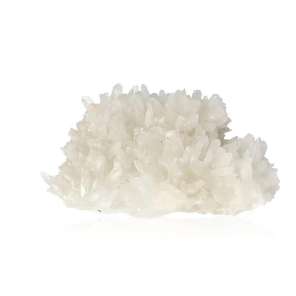 Clear quartz crystal cluster showcasing natural beauty and energy-enhancing properties for chakras and zodiac signs.