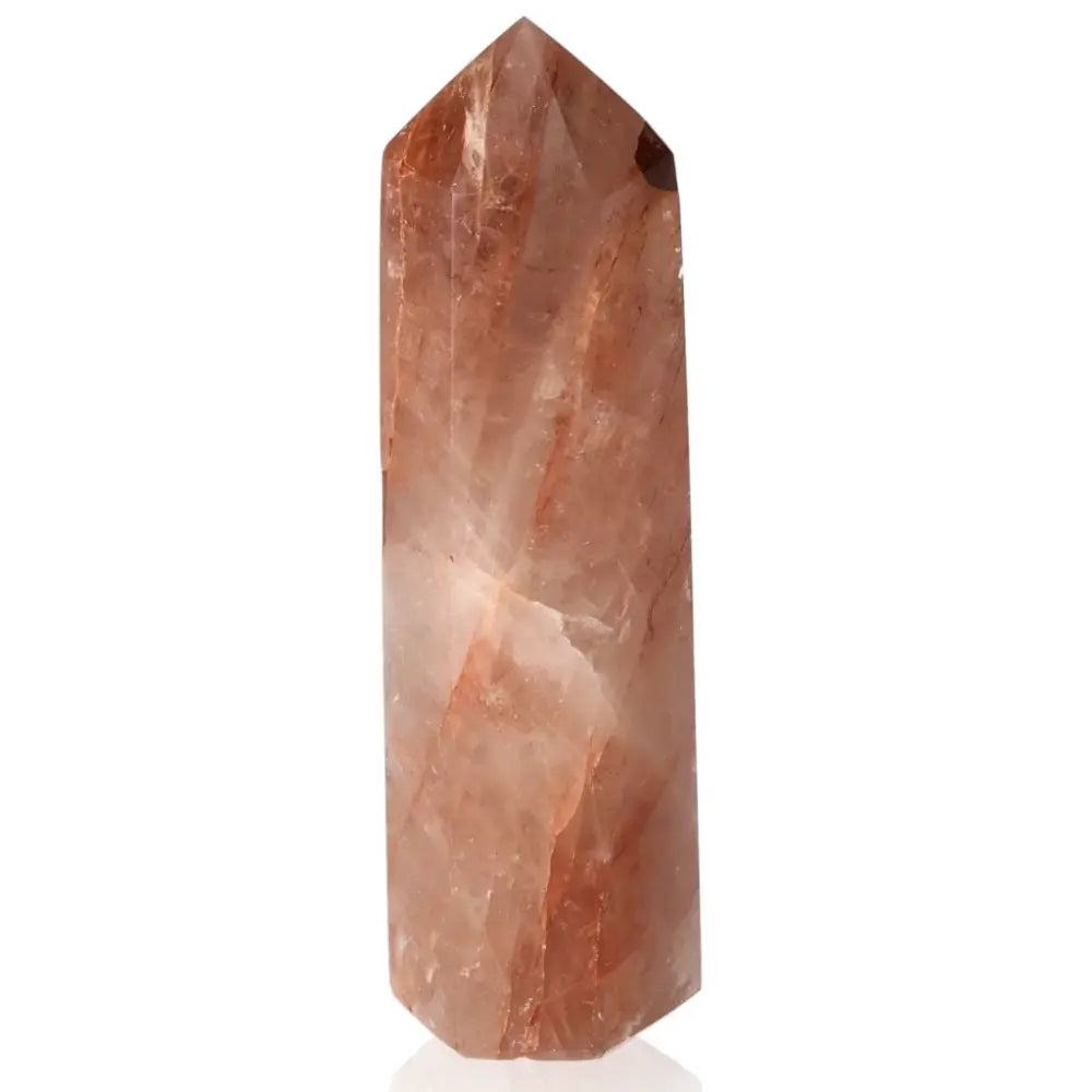 Red Calcite Tower with distinct hues, known for its unique properties enhancing chakra alignment and spiritual energy.