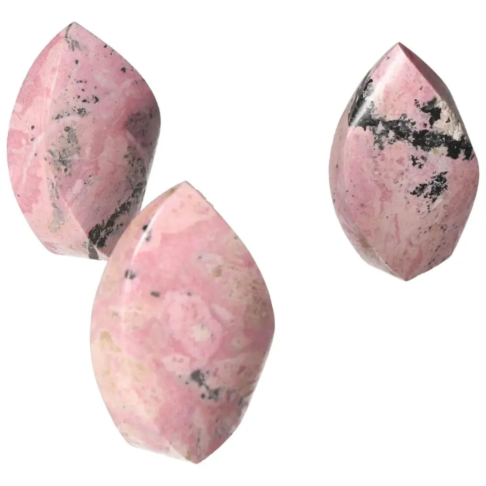 Rhodonite Flame L healing crystals with vibrant pink patterns for physical, emotional, and spiritual growth, promoting positive energy flow.
