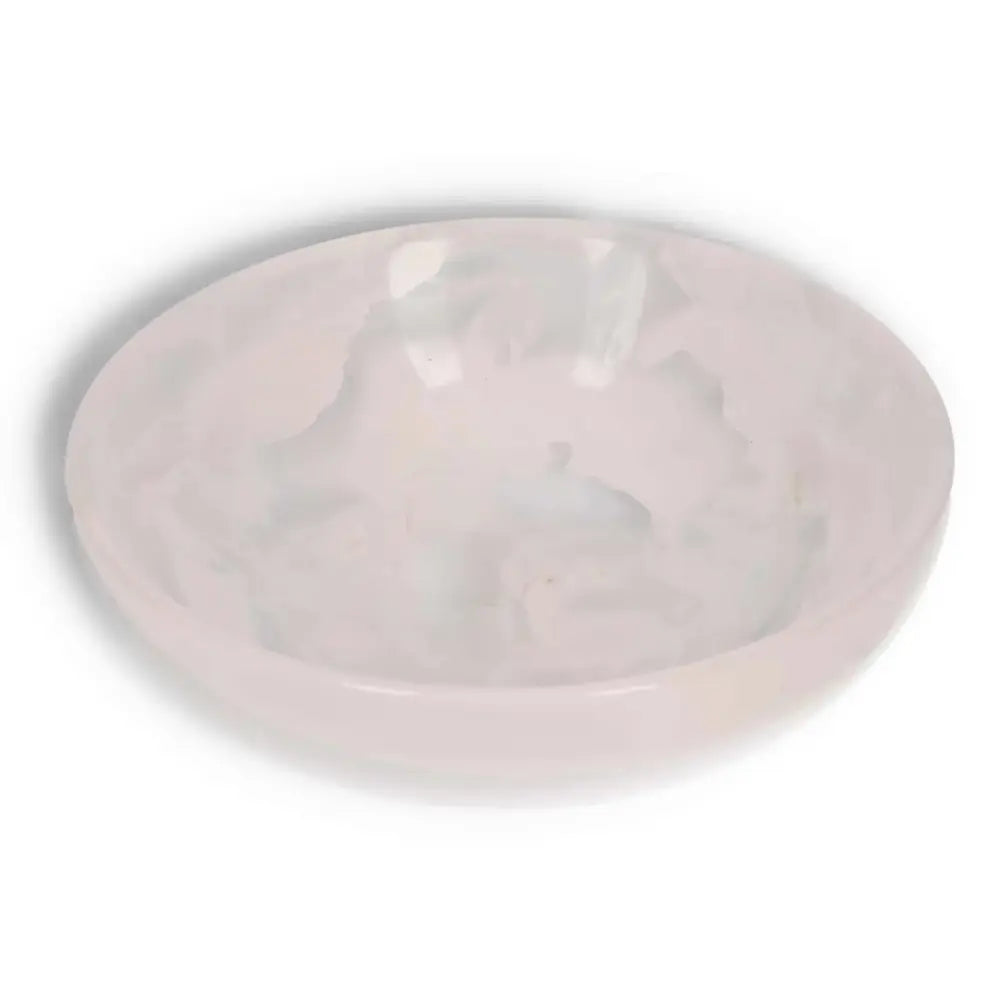 Elegantly crafted rose onyx bowl with smooth, polished finish highlighting natural veining and soft translucency, perfect for décor.