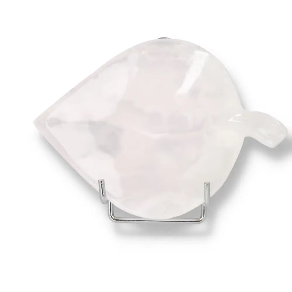 Rose Onyx Platter with unique color and veining, polished to a smooth finish, showcased on a stand, ideal for elegant tablescapes.