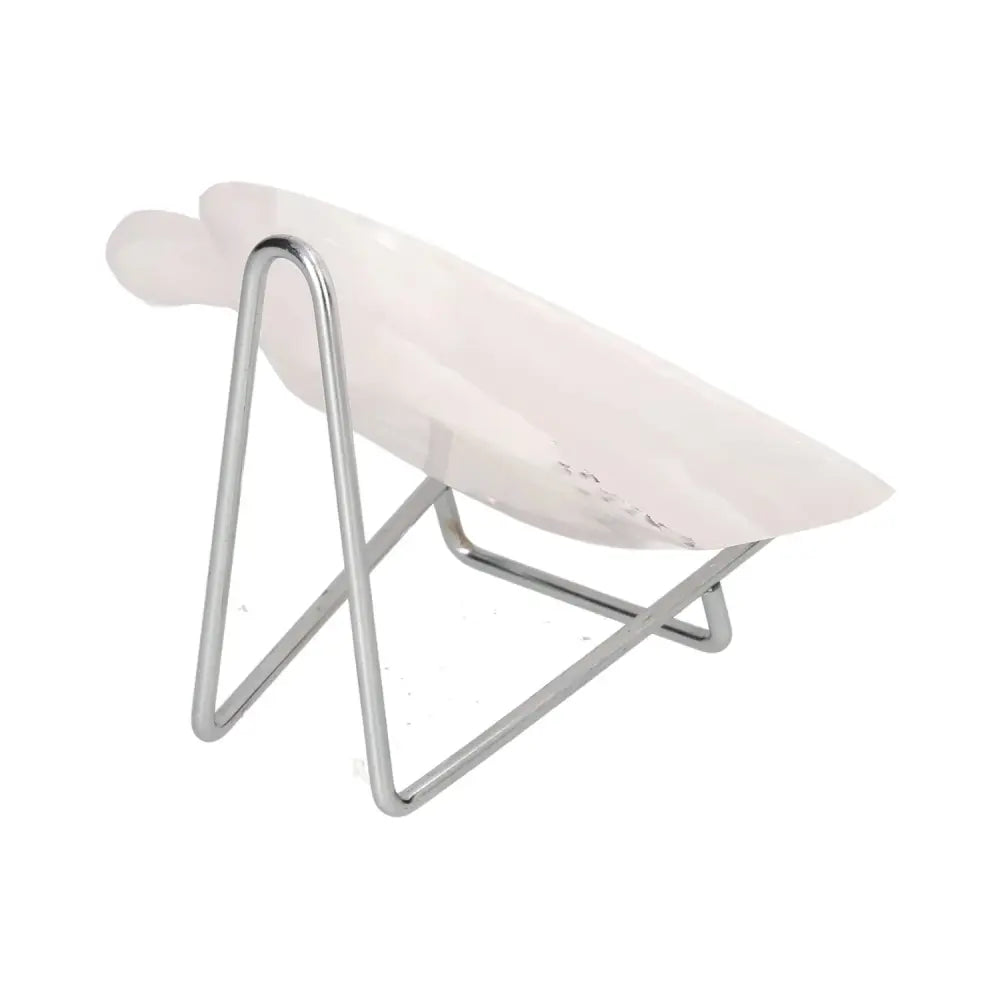 Rose Onyx Platter on display stand, showcasing its elegant rose hues and unique veining, enhancing any tablescape.