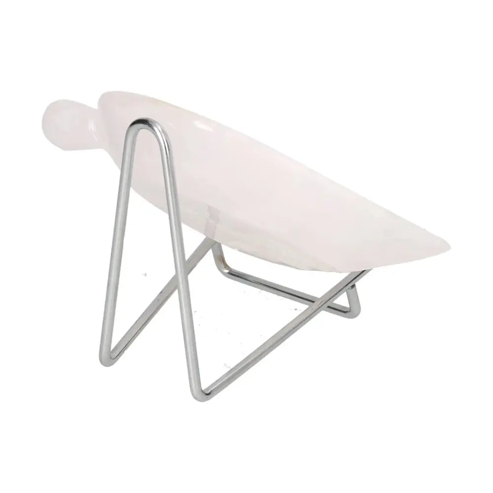 Elegant Rose Onyx Platter with metal stand, enhances self-discipline and releases past burdens, perfect for home decor