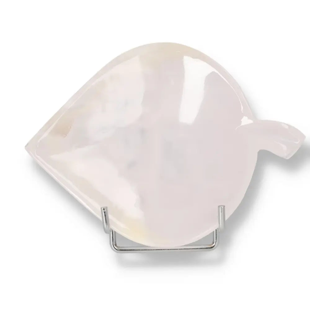 Elegant Rose Onyx Platter on Display Stand, Symbolizing Strength and Self-Discipline, Enhancing Home Decor