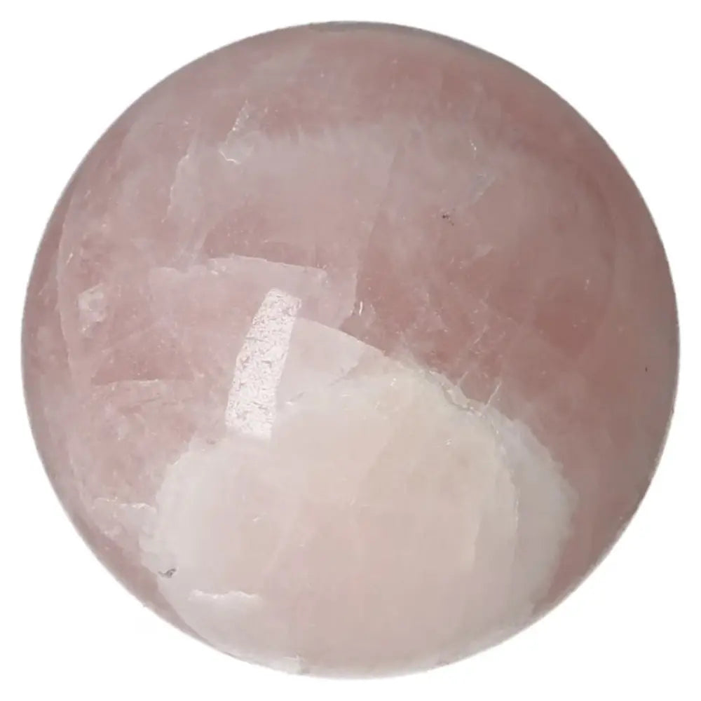 Rose Quartz Sphere 6.5 cm in diameter, displaying a polished surface and natural pink hue, perfect for home decor or crystal collections.