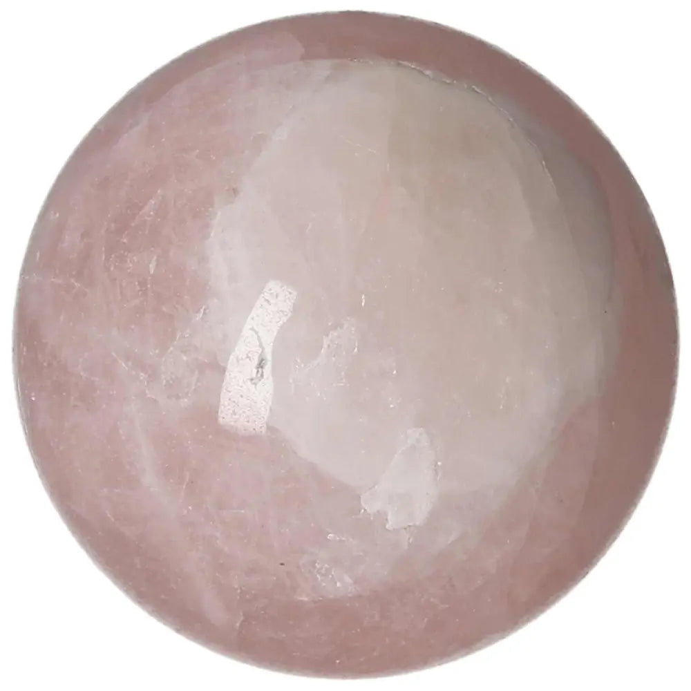 Rose Quartz Sphere measuring 6.5 cm with a smooth, polished surface, showcasing soft pink hues and natural crystal patterns.
