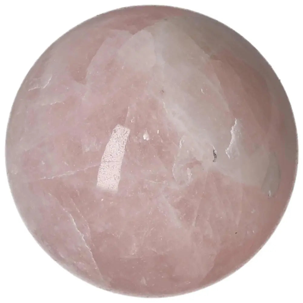 Rose Quartz Sphere 6.5 cm featuring polished pink crystal with natural patterns, ideal for home decoration or crystal healing.