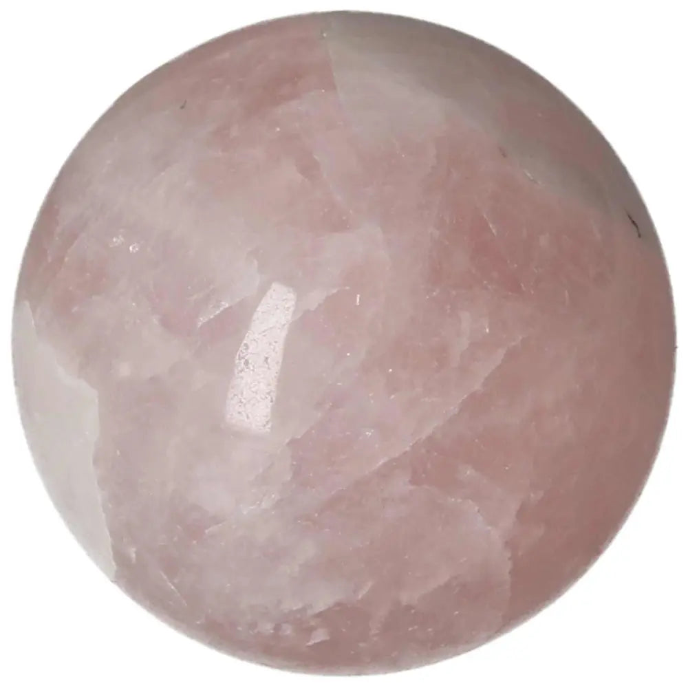 Rose Quartz Sphere 6.5 cm, polished pink crystal ball for healing and decor.