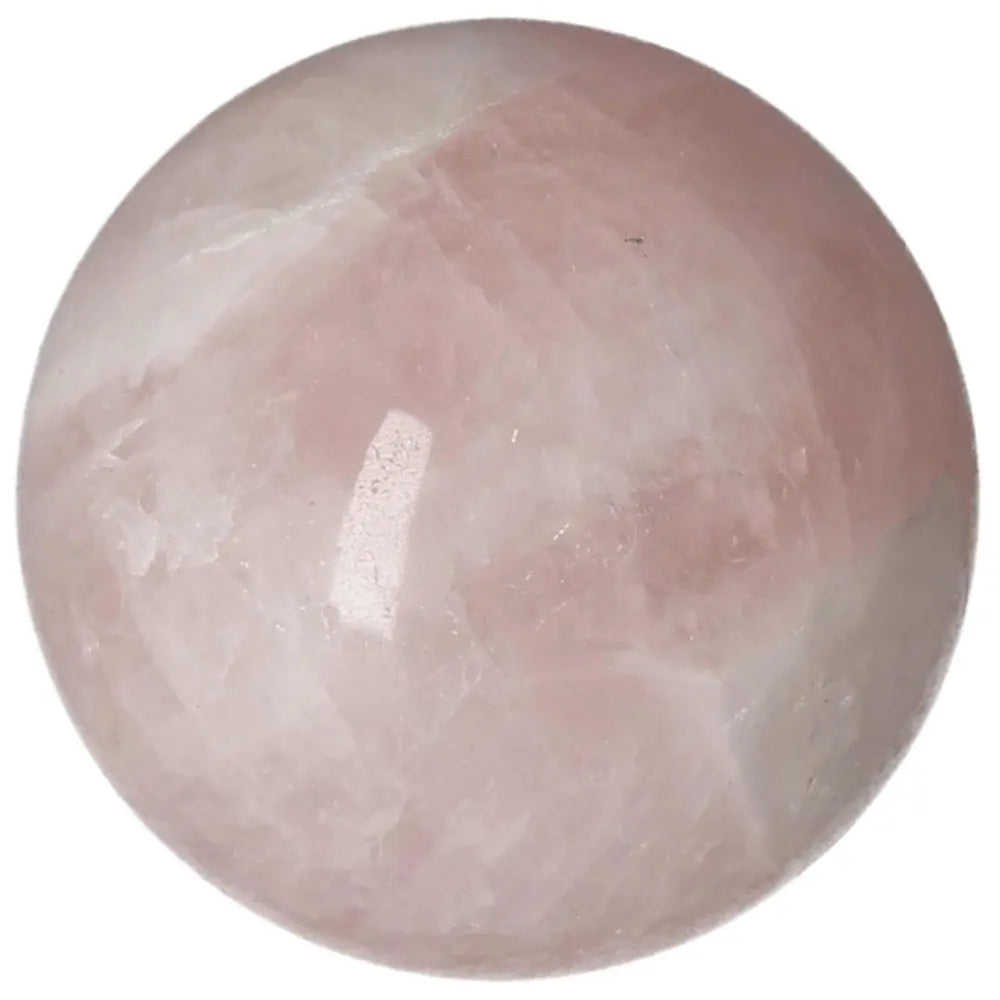 Polished Rose Quartz Sphere 6.5 cm showcasing soft pink hues and natural crystal texture, ideal for home decor and energy healing.