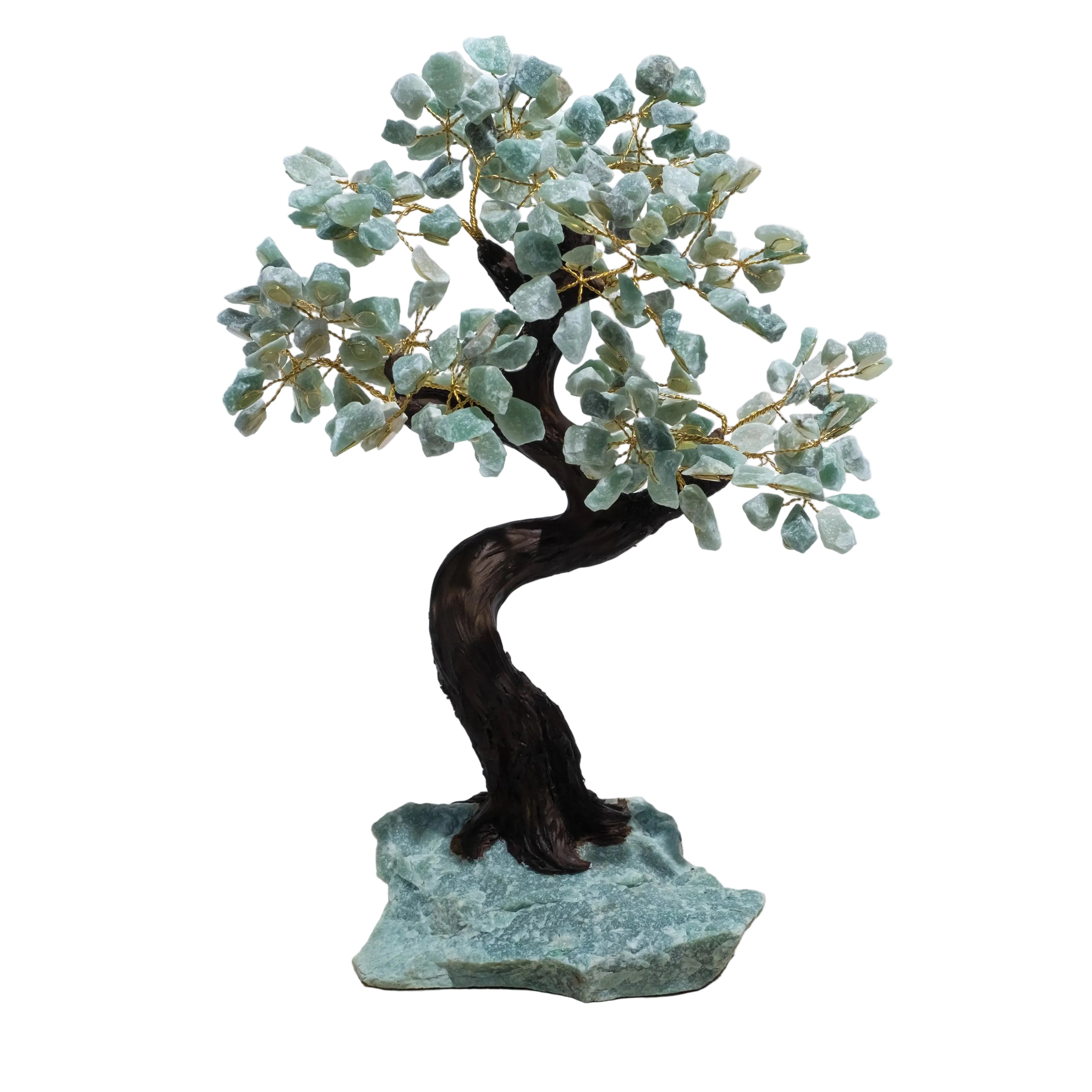 Rough Aventurine Crystal Bonsai Tree 45 cm for prosperity, harmony, and positive energy, expertly handcrafted for luck and abundance.