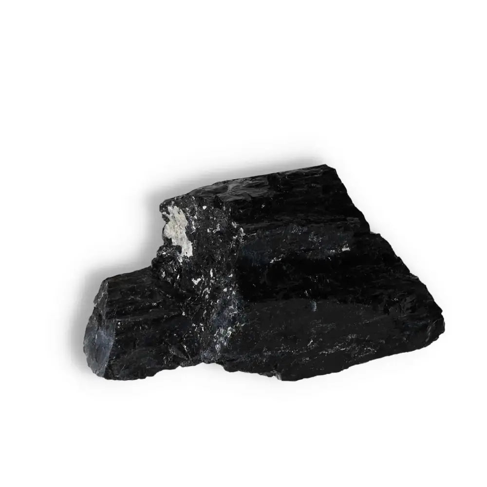 Rough Black Tourmaline Druze L crystal, ideal for energy cleansing and grounding. Sylvia Crystals' premium gemstone.