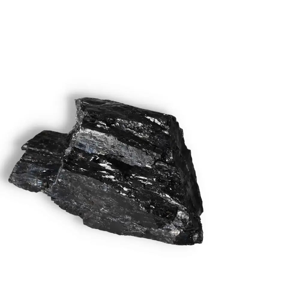 Rough Black Tourmaline Druze L crystal showcasing natural beauty and energy transformation properties.