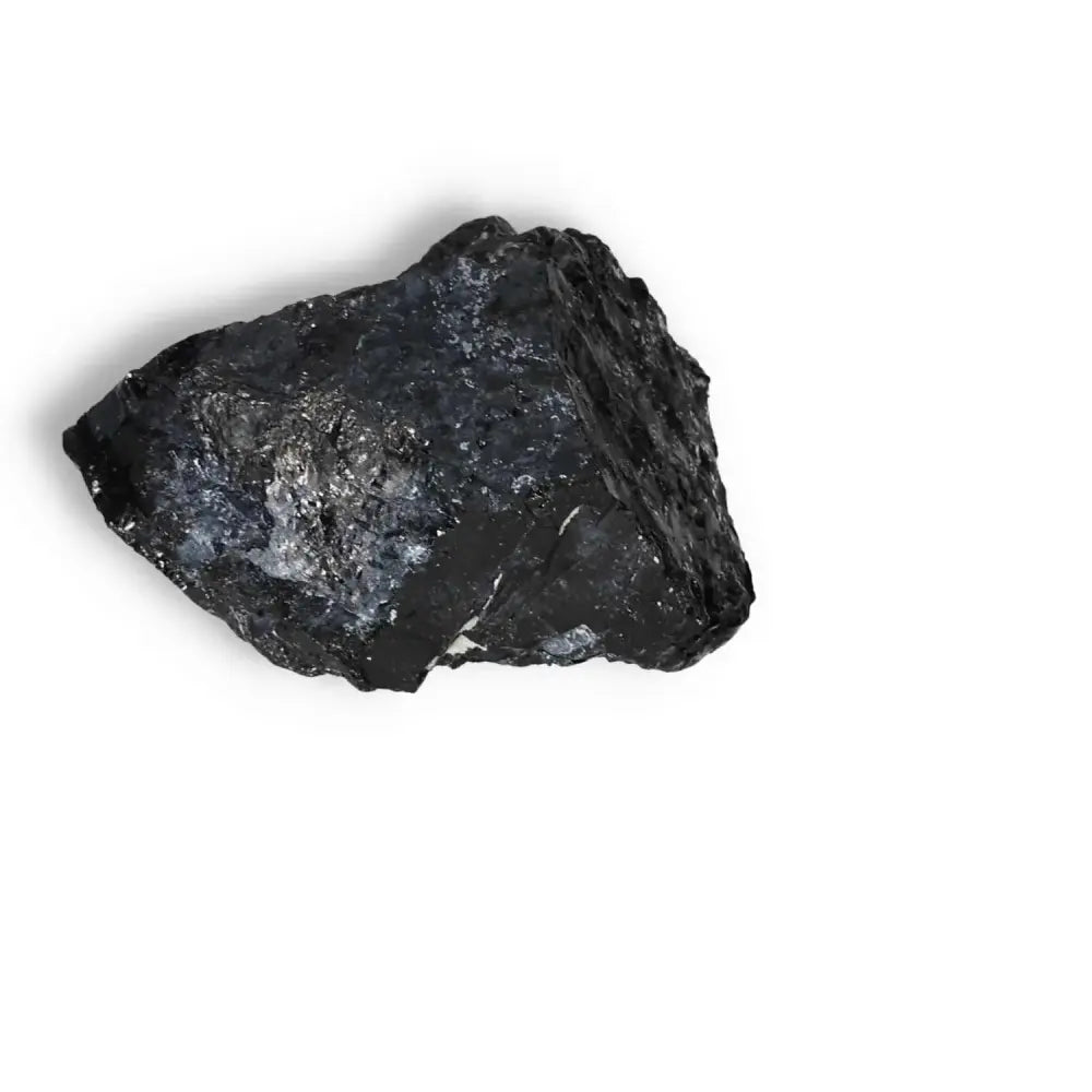 Rough Black Tourmaline Druze L crystal from Sylvia Crystals, a premium gemstone for spiritual balance and energy cleansing.