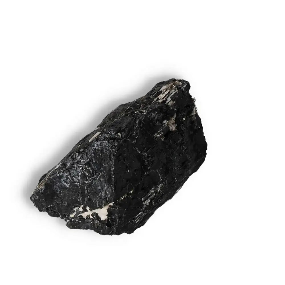 Rough Black Tourmaline Druze L crystal for cleansing and balancing negative energies