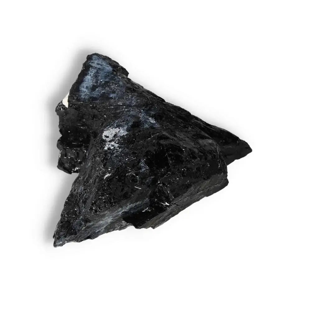 Rough Black Tourmaline Druze L crystal by Sylvia Crystals, offering powerful energy purification and shielding properties.